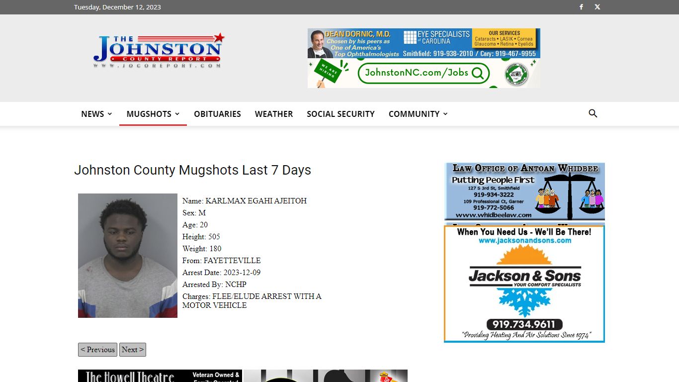 7 Day Mugshots | JoCo Report